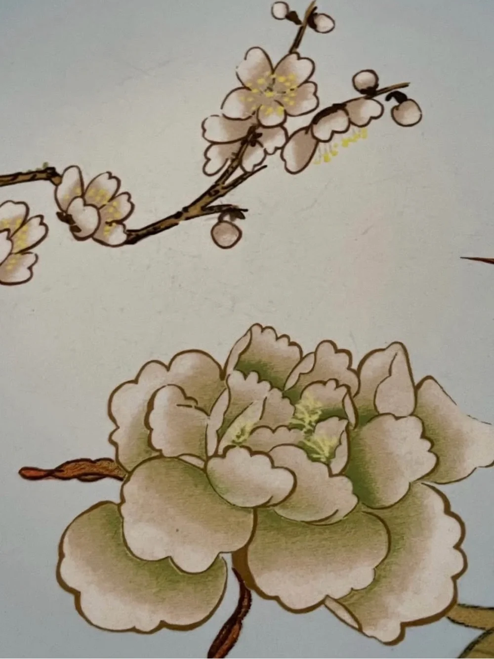Pier 1 Chinoiserie Bird Branch Floral Dinner Plate 11